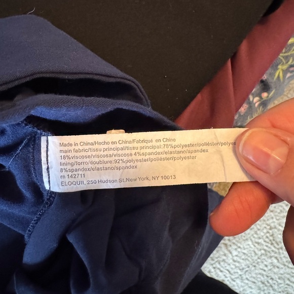 Eloquii Navy Paper Bag Wide Leg Crop Pants with tie - Picture 5 of 11